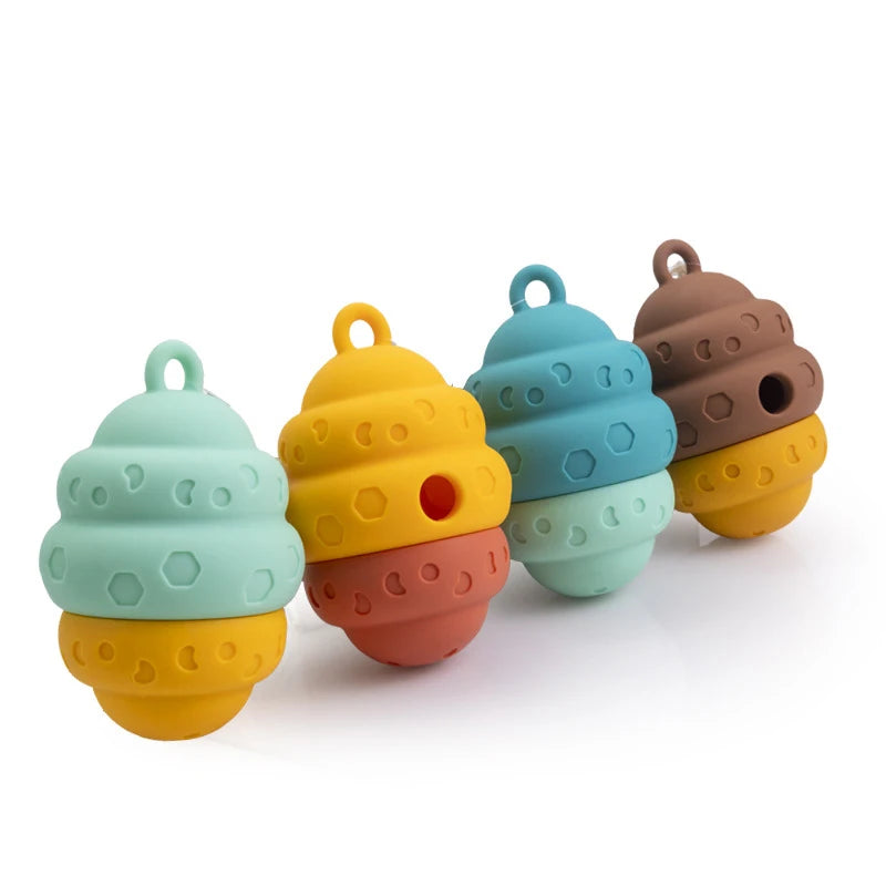 Dog Toy Ball, Nontoxic Bite Resistant Toy Ball for Pet Dogs Puppy Cat, Dog Pet Food Treat Feeder Chew Tooth Cleaning Ball