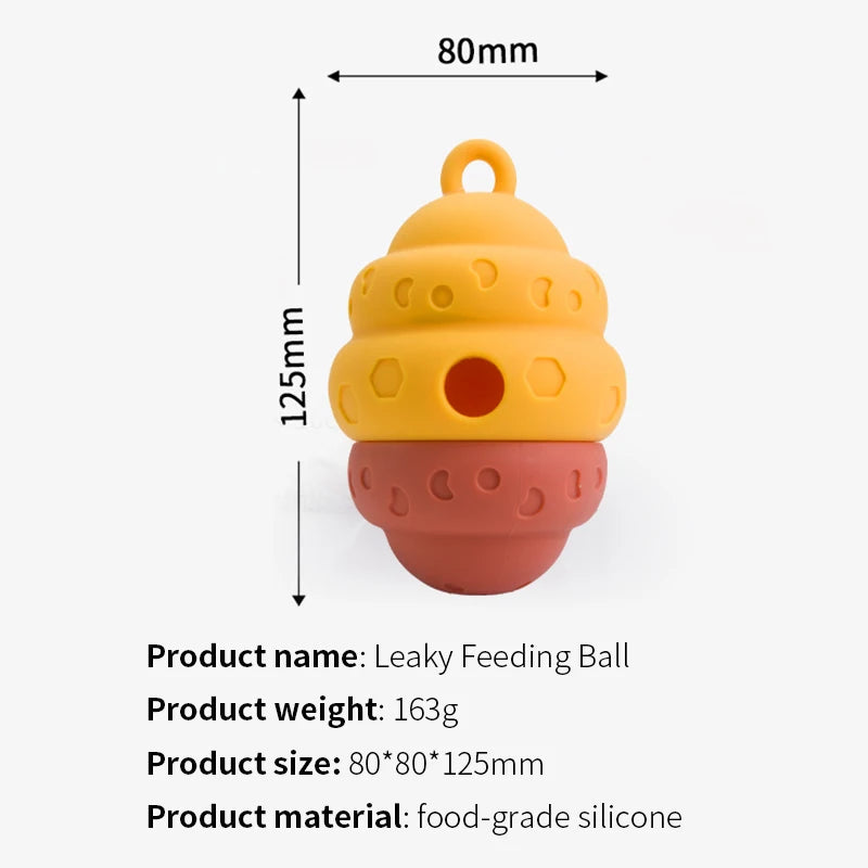 Dog Toy Ball, Nontoxic Bite Resistant Toy Ball for Pet Dogs Puppy Cat, Dog Pet Food Treat Feeder Chew Tooth Cleaning Ball