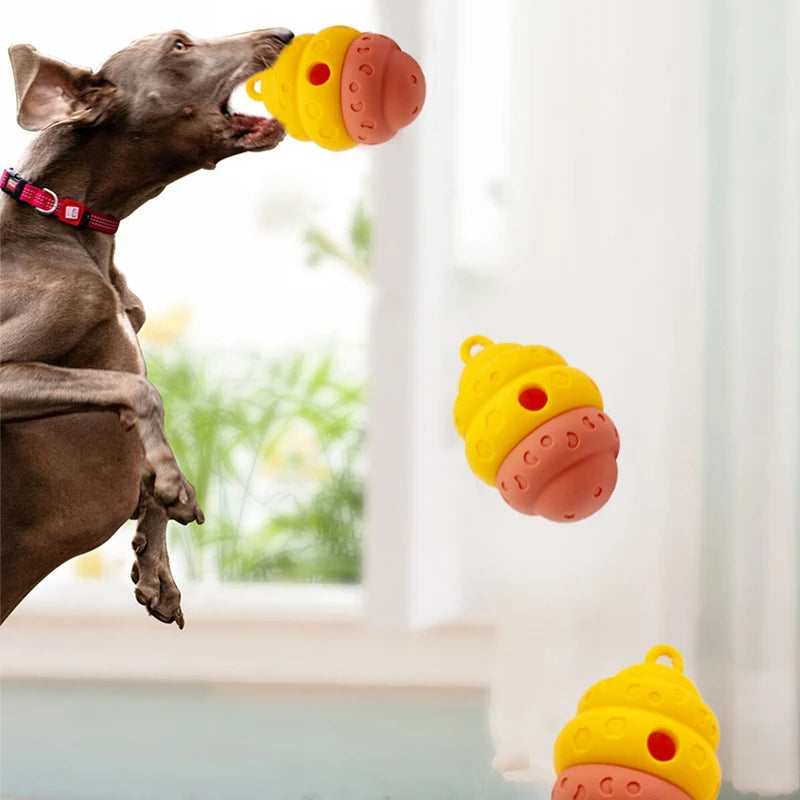 Dog Toy Ball, Nontoxic Bite Resistant Toy Ball for Pet Dogs Puppy Cat, Dog Pet Food Treat Feeder Chew Tooth Cleaning Ball