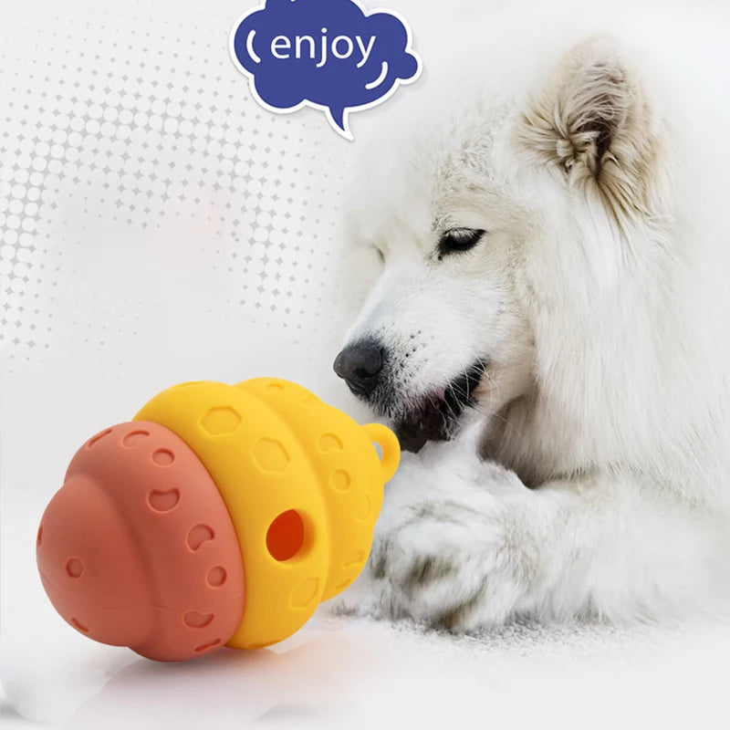 Dog Toy Ball, Nontoxic Bite Resistant Toy Ball for Pet Dogs Puppy Cat, Dog Pet Food Treat Feeder Chew Tooth Cleaning Ball